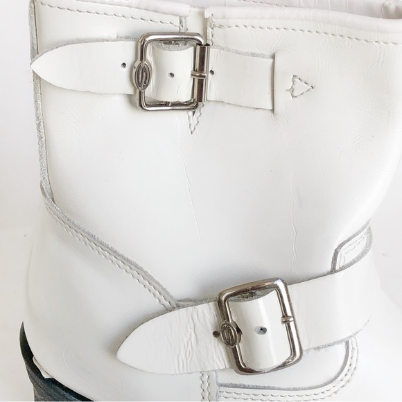 Vintage Skechers Boots Womens Size 6 White Leather Bootie Oil Resistant EUC - Picture 6 of 9